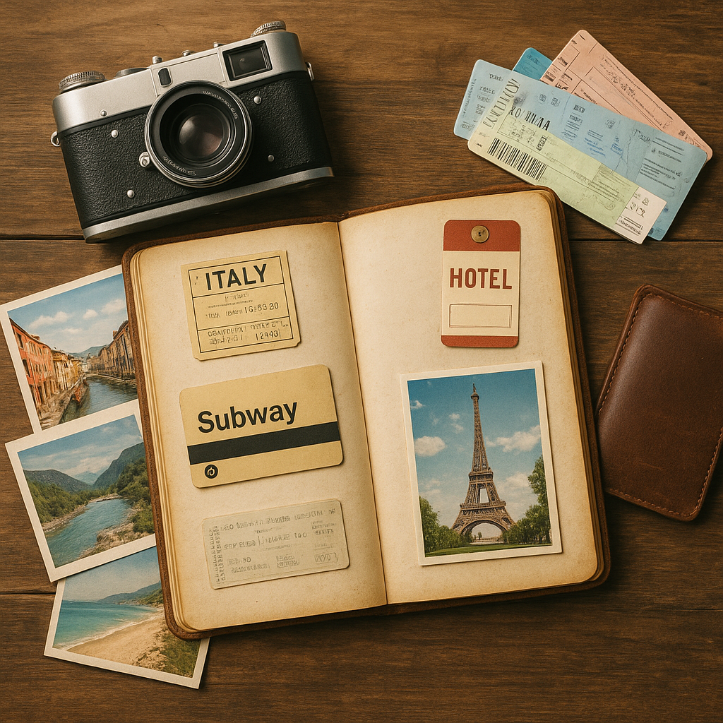 Kolekcjonowanie biletów i pamiątek z podróży
